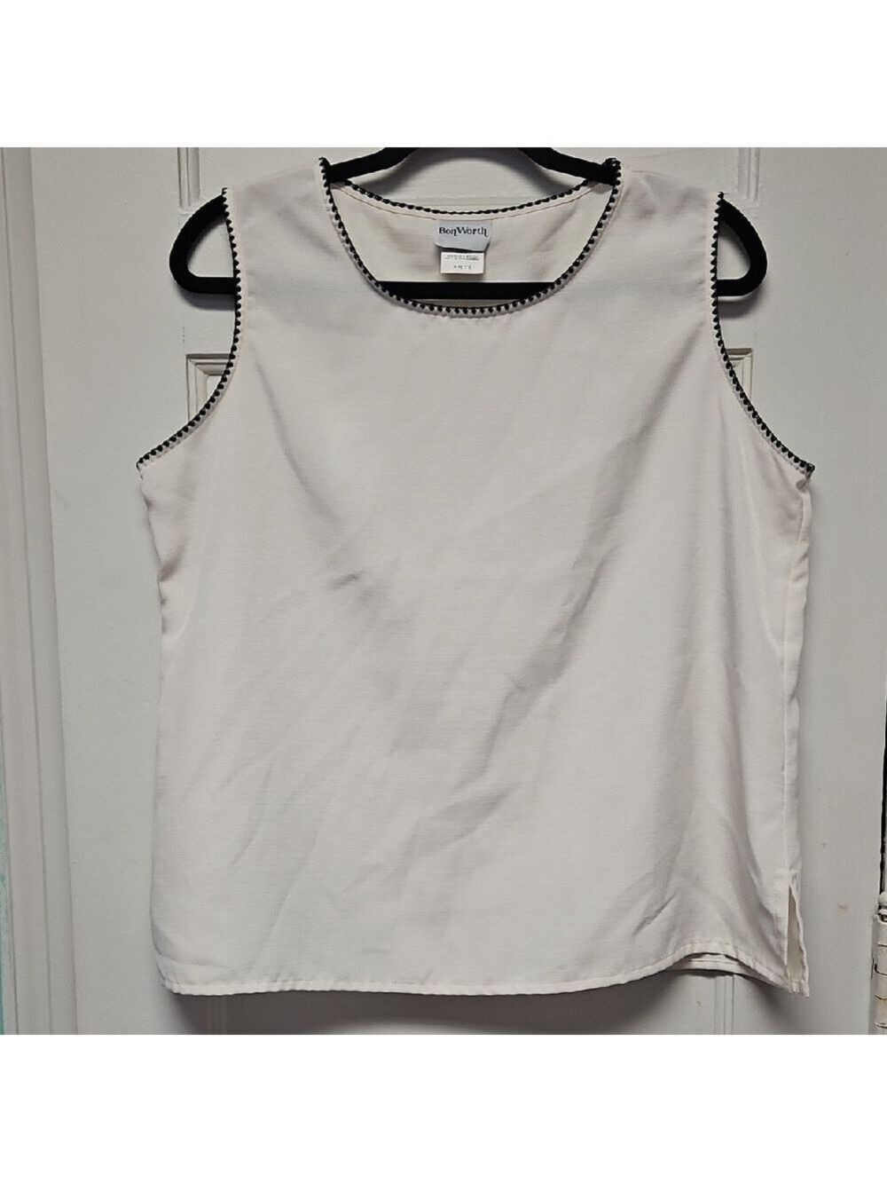 Bon Worth Women's Sleeveless Tank with Black Trim MP